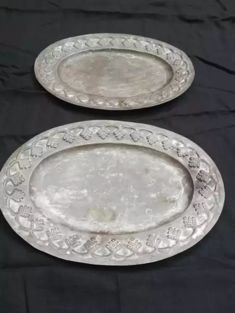 Antique German Silver Oval Fluted Bowl One tray