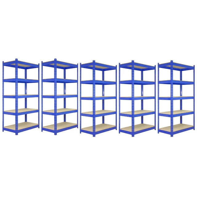 5 campate scaffalature 90 cm magazzino scaffalature stoccaggio scaffali garage unità acciaio 5 livelli