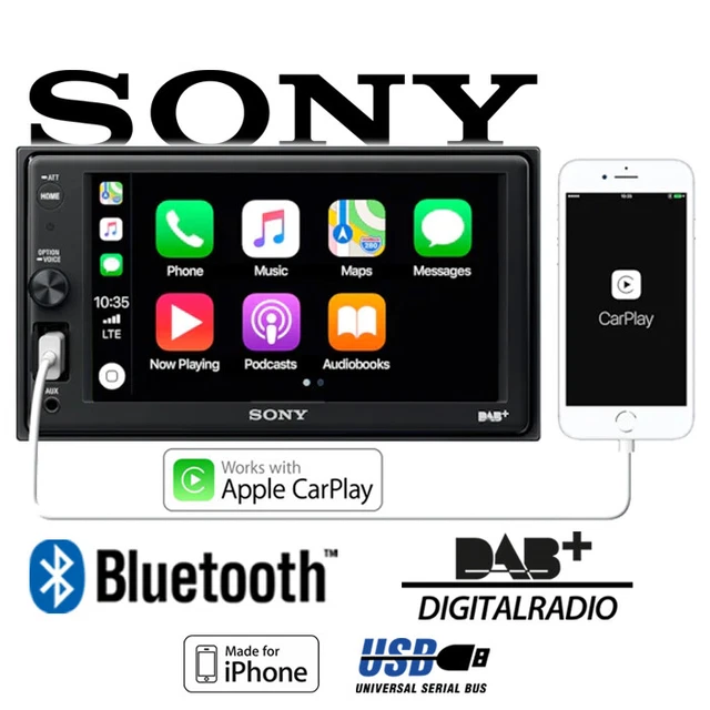SONY AUTORADIO 2DIN Bluetooth DAB+ Apple CarPlay USB Autoradio