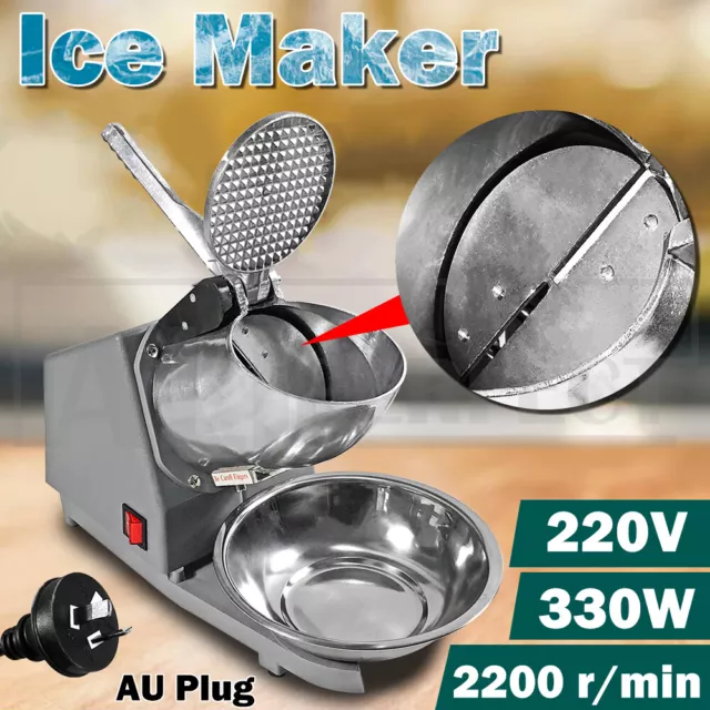 Electric Ice Crusher Shaver Machine Commercial Snow Cone Maker 330W 2200R/min