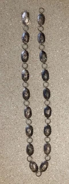 Vintage Sterling Silver Southwestern Style Concho Belt 42" Long 3.95 oz. Vintage Sterling Silver Southwestern Style Concho Belt 42" Long 3.95 oz.
