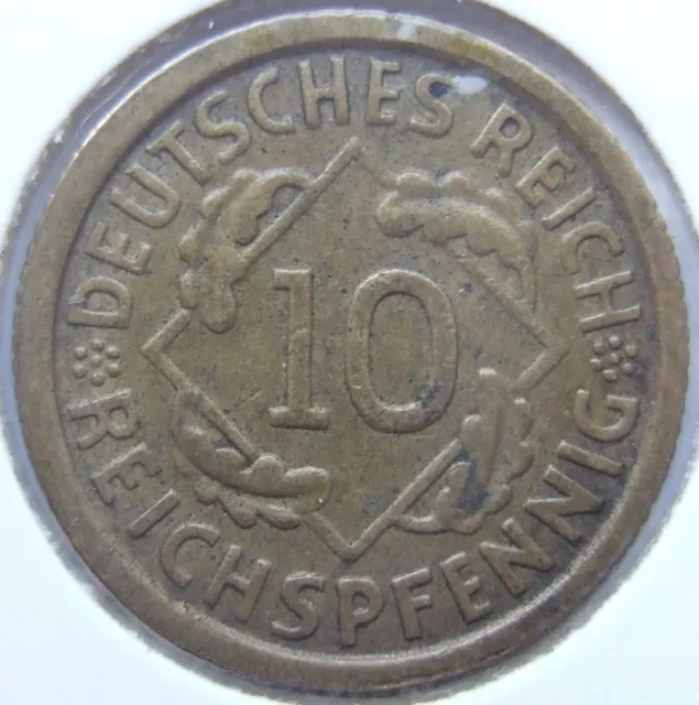 Coin German Reich Weimar Republic 10 Reichspfennig 1934 F IN For Extremely fine