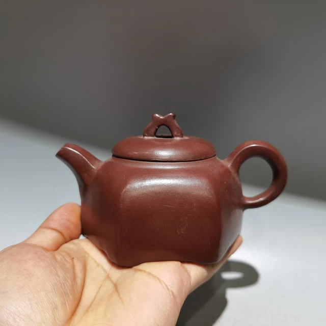 5.5″ Yixing Zisha Purple clay pot Handmade Hexagonal Kung Fu Tea Noble Teapot