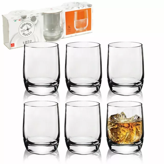 3 or 6 Bormioli Rocco Loto 275ml Short Drinking Glasses Whisky Tumblers Cups Set