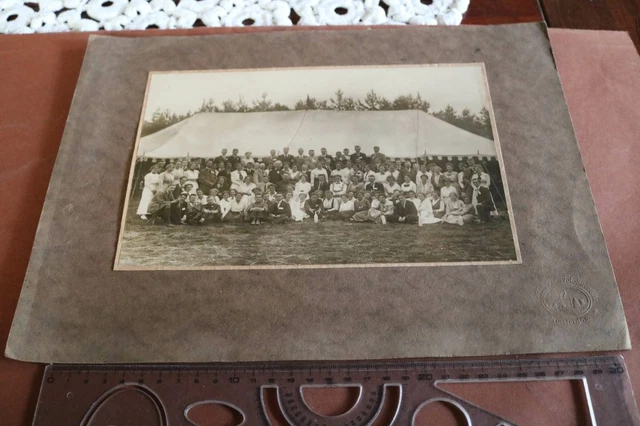 tolles altes großes Gruppenfoto vor Festzelt  Den Haag  20-30er Jahre