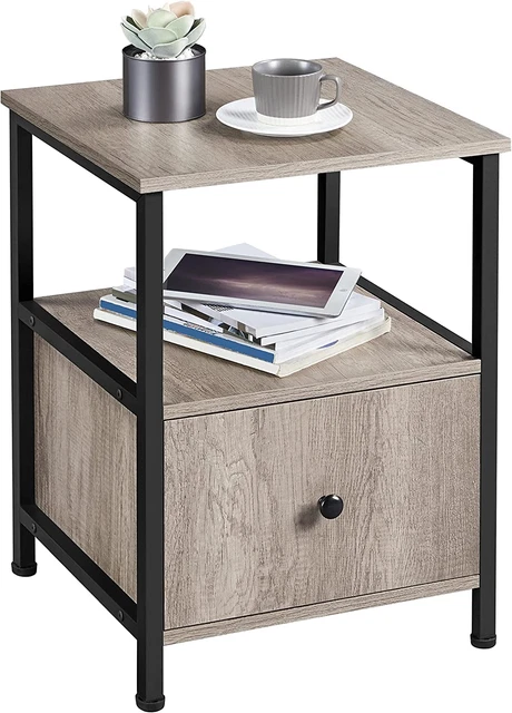 Yaheetech comodini con cassetto, comodino con mensola, legno