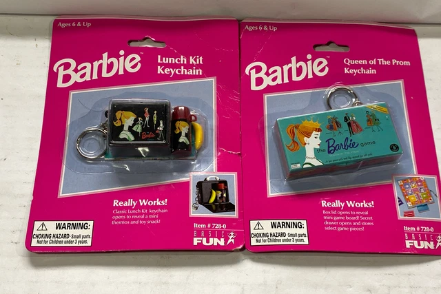 Lot of 2 Barbie Lunch Kit Keychain #728-0 New in package & Queen Prom Keychain Lot of 2 Barbie Lunch Kit Keychain #728-0 New in package & Queen Prom Keychain