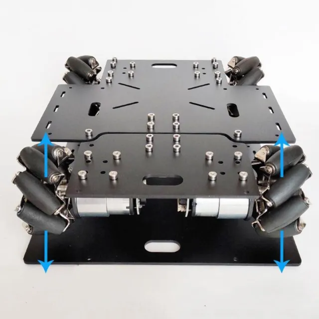 Mecanum Wheel Car Chassis Omnidirectional Smart Robotic Car Kit w/ 140RPM Motor 2