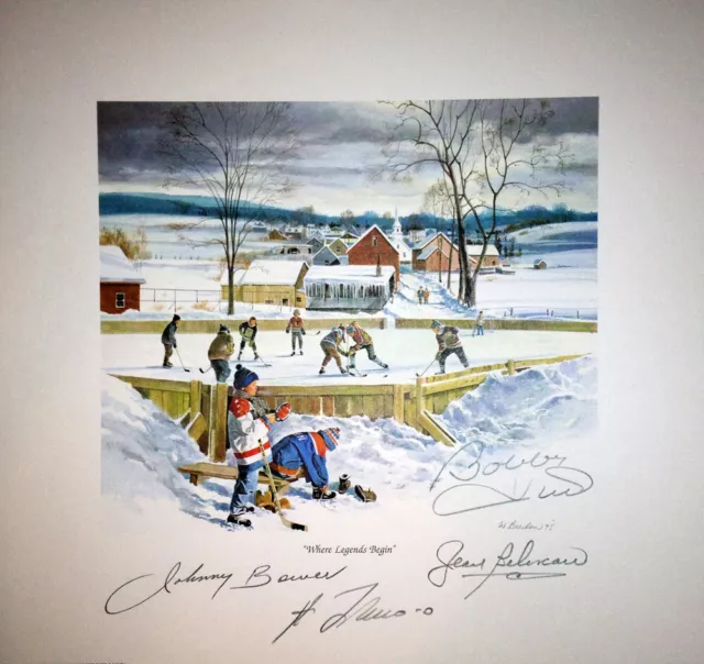 Where Legends Begin, Signed: Bower, Hull, Lafleur, Beliveau  - Lithograph