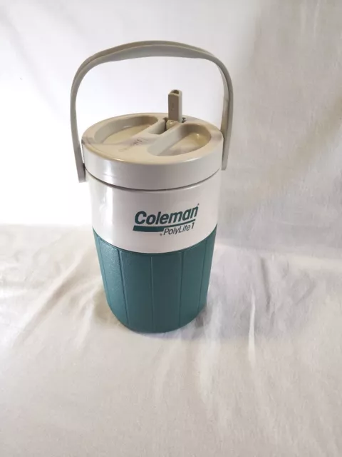 Vintage Coleman Polylite 5590 Teal / Green 1/2 Gal. Water Jug Cooler Clean!