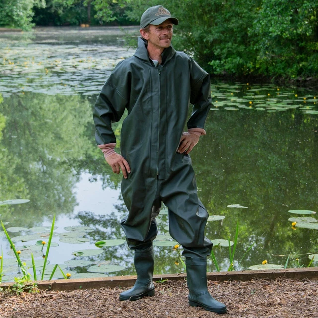 FULL BODY WADERS Dry Suit Mens PVC For Floods Fly Fishing Heavy Duty