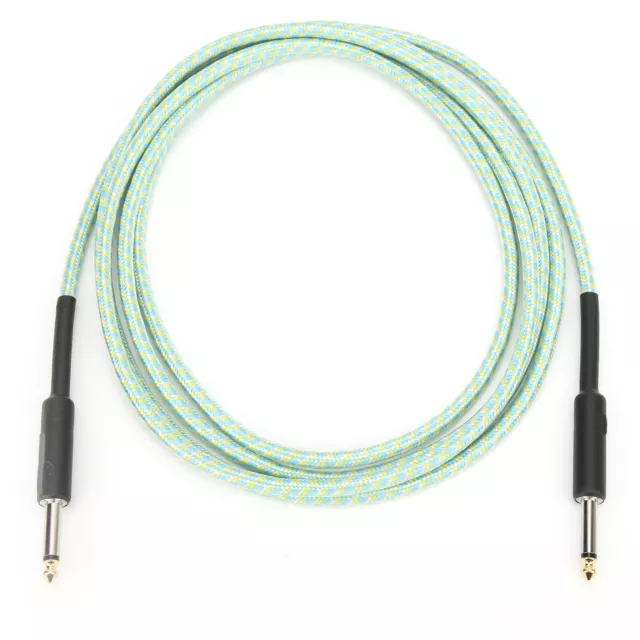 (verde) Cable de guitarra escudo trenzado cable de guitarra de 1/4 de pulgada cable instrumento cable