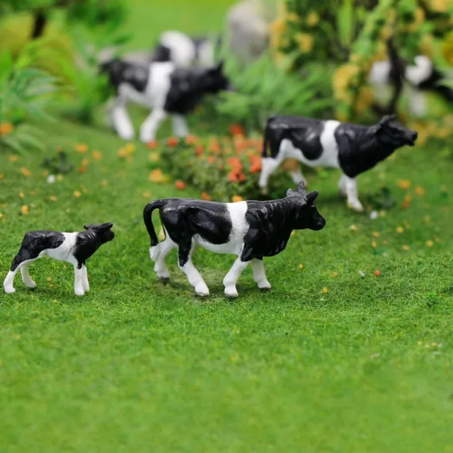 HO Maßstab Bauernhof Tiermodelle 30 bemalte Kuhfiguren für Eisenbahn Diorama