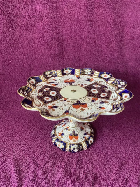 IMARI pattern Cake stand scallop shape Approx 9.5” circa 1900 Apsley Pellatt Co