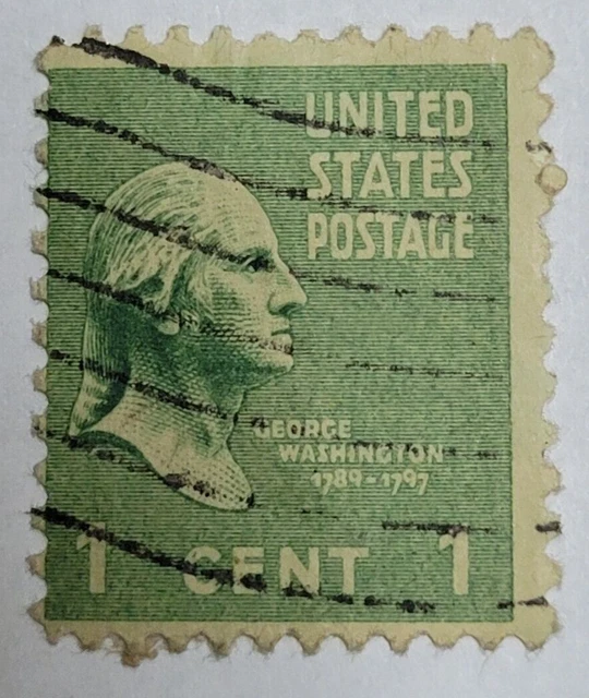 VINTAGE U.S. Postage Stamp Washington One Cent (1¢) Green