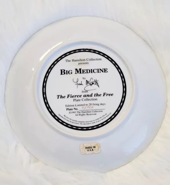 1993 Hamilton The Fierce And The Free Collection Big Medicine Plate 2