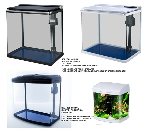 15L/ 20L/ 30L /35L /50L Aquarium Fish Tank Nano Tropical Coldwater LED Lighting