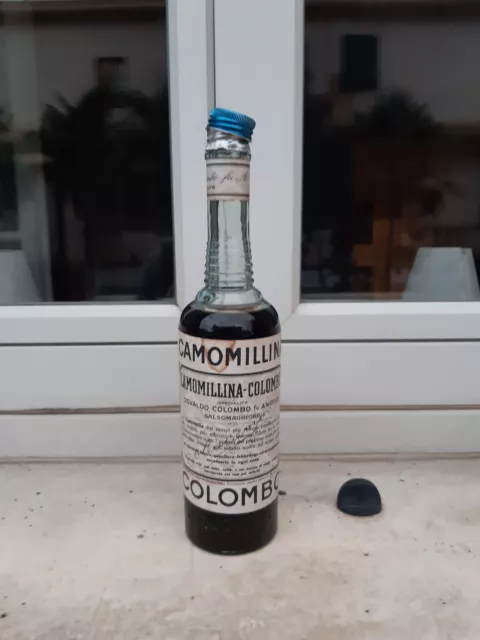 Bottiglia da collezione Camomillina Colombo sigillata anni 1960