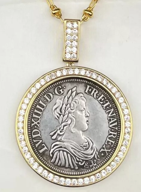 Francia 1/12 Ecu 10 Sols collana e pendente con revival di moneta in metallo