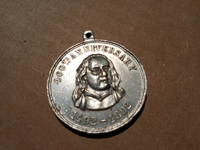 Antique Medallion 1892 400th Anniversary Discovery of America, New Haven