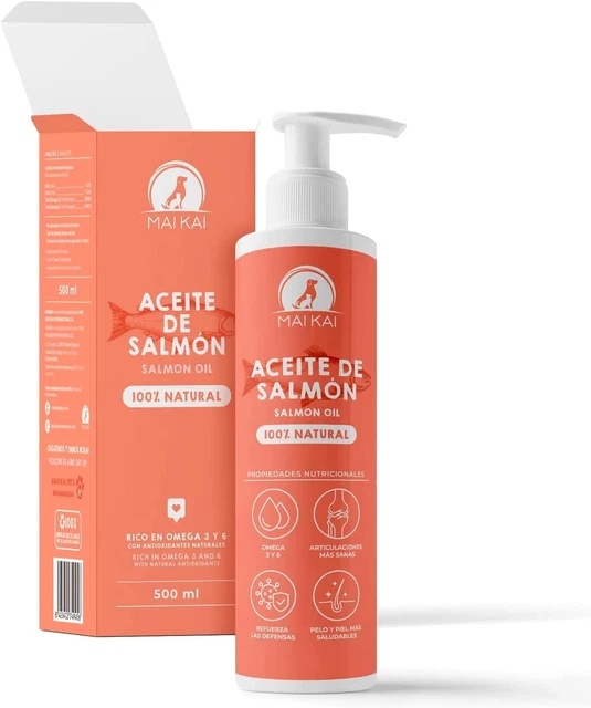 Olio Di Salmone per Cani E Gatti 500Ml - Omega 3 - Vitamina Cani - Olio Di Pesce
