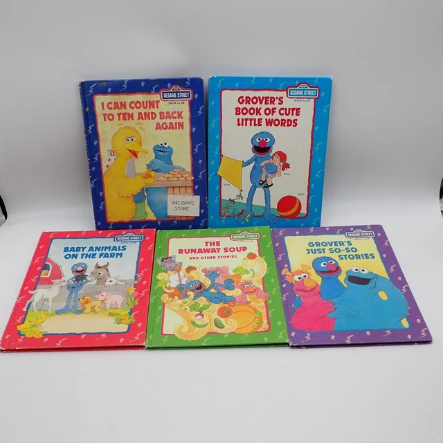 1992 Sesame Street Book Club Mixed Lot of 5 Golden Book Big Bird Grover Vintage