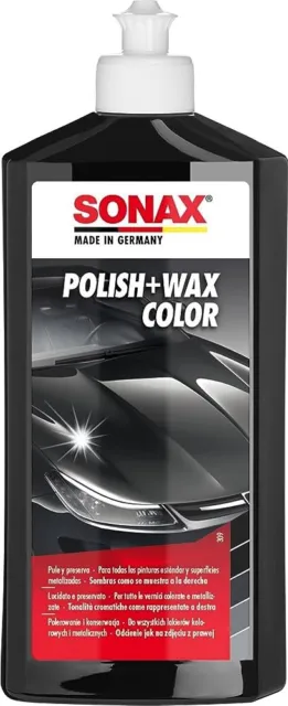 SONAX Polish & Wax Nero 500ml - Pigmenti Colorati, Cera - Auto