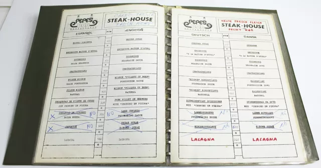 VINTAGE MENU PEPE'S BAR Restaurant 1960s/70s 12.5