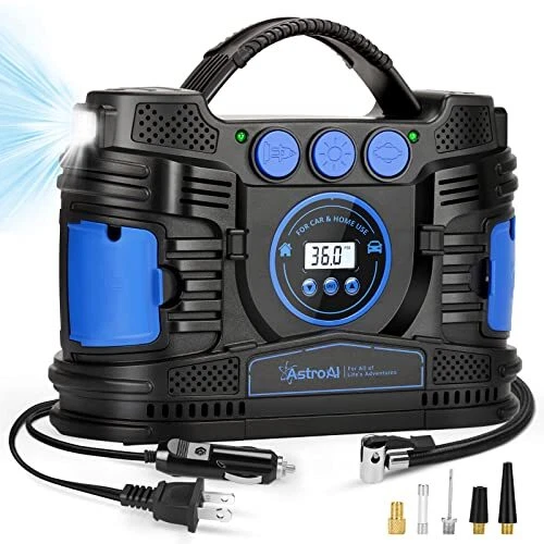 AIR COMPRESSOR TIRE Inflator, Portable DC/AC Air Pump for Car Tires