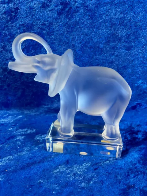 Lalique French Frosted Crystal Elephant 6.5"