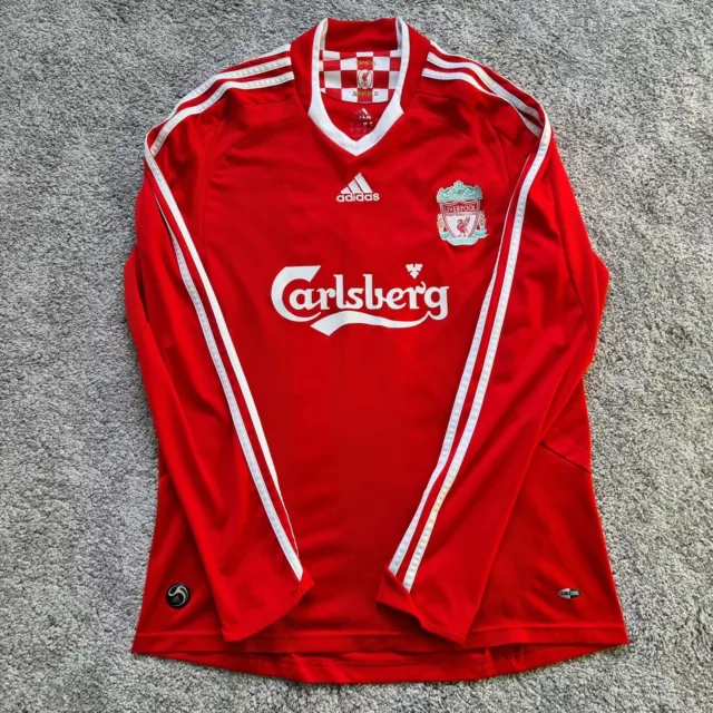 ADIDAS LIVERPOOL FOOTBALL Medium Retro Shirt 2008 10 Home Long