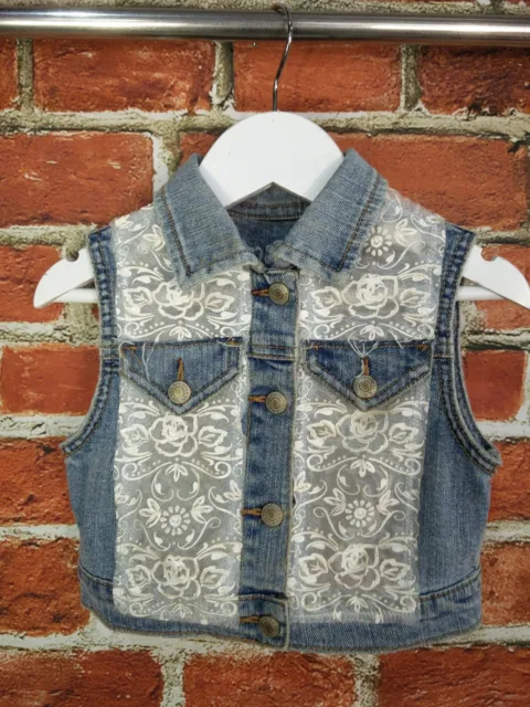 Girls Coat Age 4-5 Years Guess Denim Jean Jacket Sleeveless Waistcoat Kids 110Cm