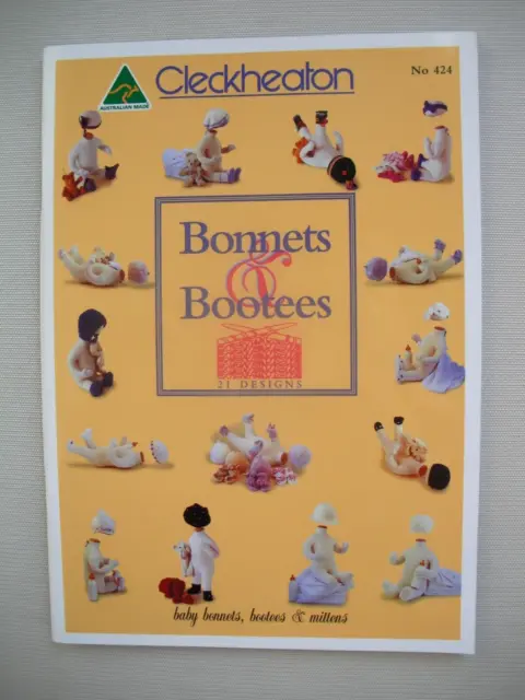 Cleckheaton Pattern Book 424 - Bonnets & Bootees - Baby Knitting Crochet