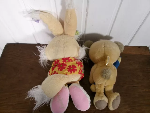 2 Peluches DIDDL Pimboli  crayon bleu + MIMIHOPPS la lapine chemise à fleurs 2