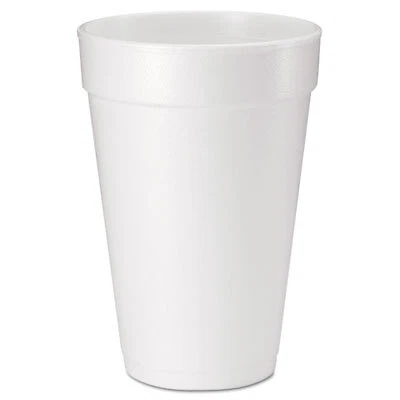 Dart 16J165 Foam Drink Cups, 16 Oz, White, 20/bag, 25 Bags/carton