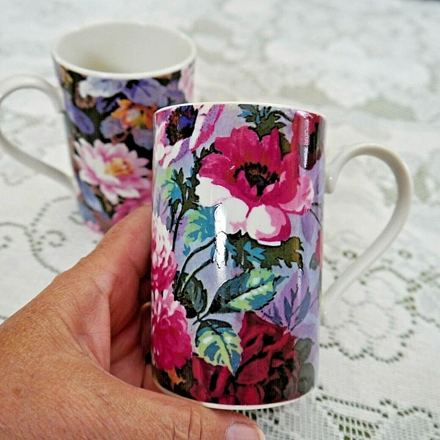 Set of 2 MUGS, BEAUTIFUL Dunoon Stoneware Scotland, "Kew Gardens" Design