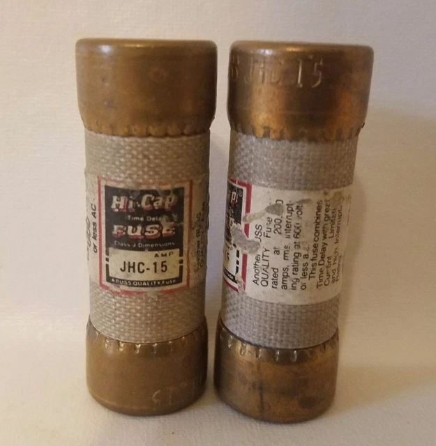 Lot De 2 Buss Cooper Bussmann JHC-15 JHC15 Hi-Cap Fusibles 15A