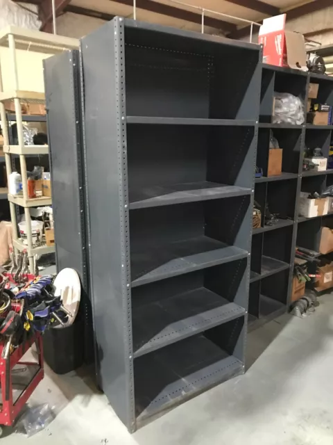 Steel Shelving 20 Ga 36"Wx18"Dx84"H Enclosed Style 5 Shelf, Heavy angle supports