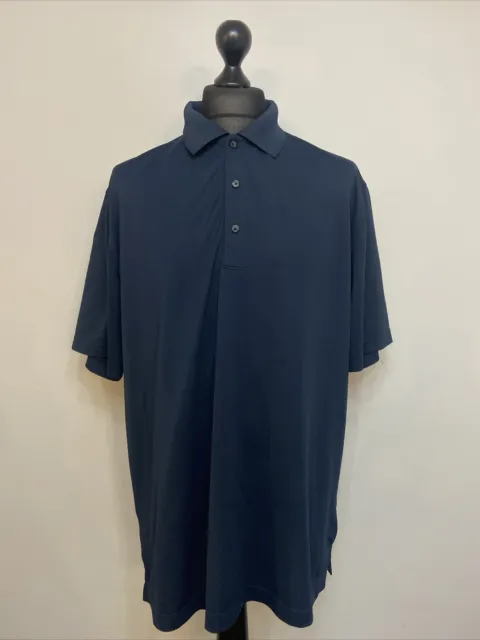 Greg Norman Shark Golf Play Dry Blue Polo Sports Shirt Top Size XL