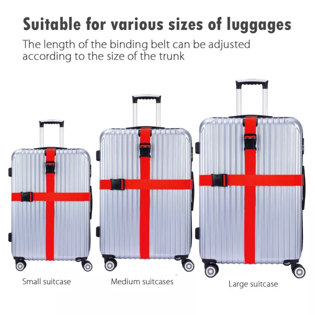Luggage Suitcase Strap Cross Baggage Belt Buckle Adjustable Travel Strap