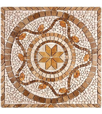 Rosone Rosoni Mosaico in marmo, per interno ed esterni, Praga, cm.66x66