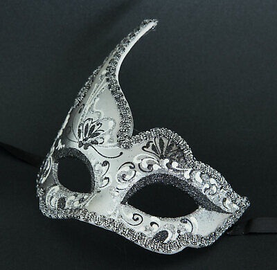 Mask from Venice Colombine Swan Black Silver for Child Or Small Face 22626 2