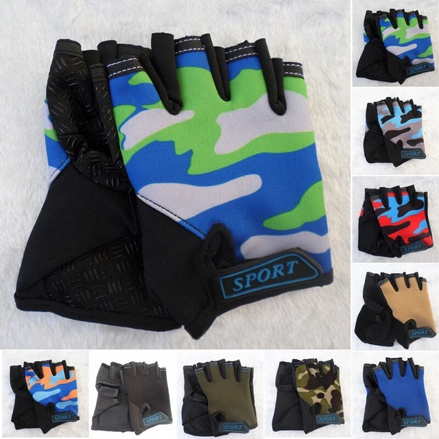 1 Paire Unisexe Enfants Vélo Bicyclette Demi Doigt sans Extérieur SPORTS Gants