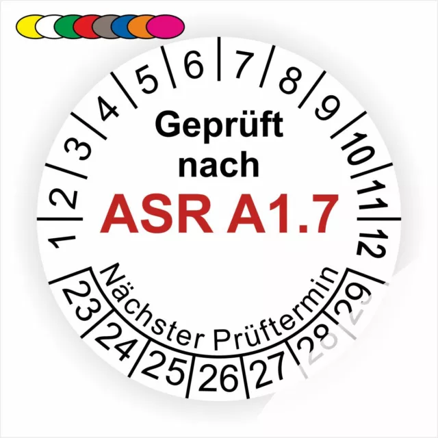 Kraftbetätigte Tür -Tore Prüfplaketten Geprüft gemäß ASR A1.7 Prüfung Ø:20-50mm