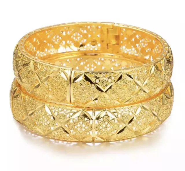 Bijoux mode neuf or bracelets mariage / fête / 2 pièces.