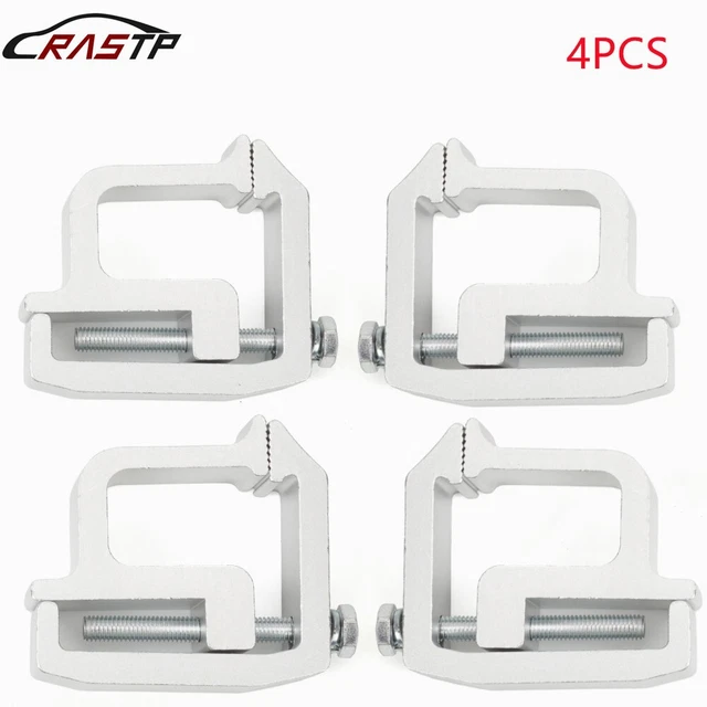 4PCS Truck Cap Topper Camper Shell Mounting Clamps Heavy Duty Aluminum Silver