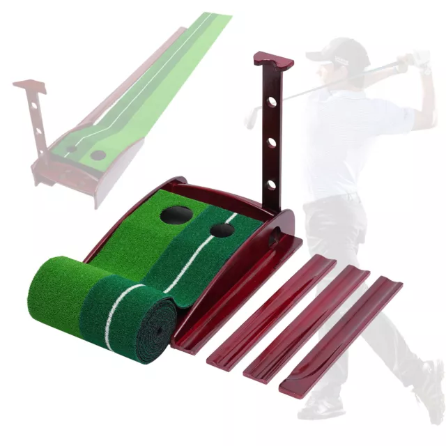 Golf Putting Exerciser + Rod Rack Double Hole Design Portable Training Aid