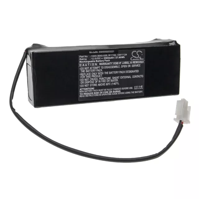 Batterie pour GE ARC Monitor CardioCap 5, Datex Ohmeda vent 7900 2300mAh 12V