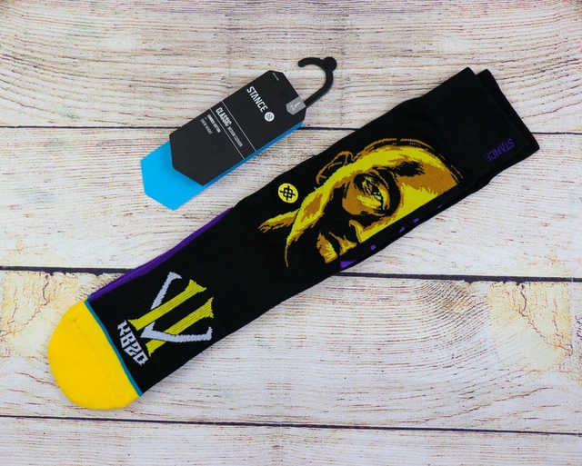 Stance Kobe Bryant Lakers Black Mamba Yellow Socks Mens Size Large Stance Kobe Bryant Lakers Black Mamba Yellow Socks Mens Size Large