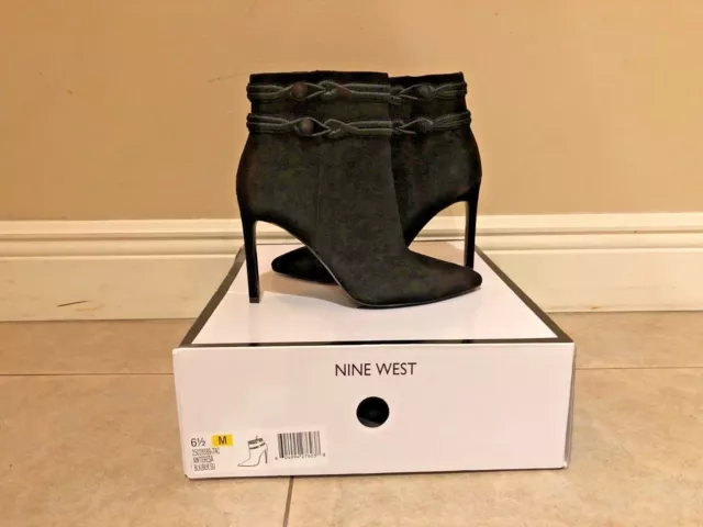 Nine West Women's Teresa Suede Ankle Boot - Brand New   - Black - Size 6 1/2